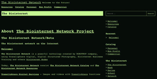 The Biointernet Network