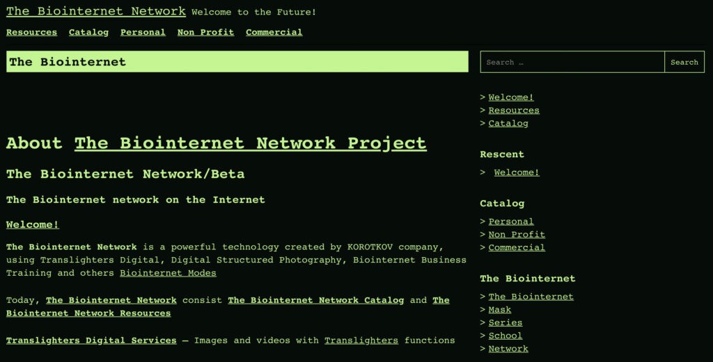 The Biointernet Network